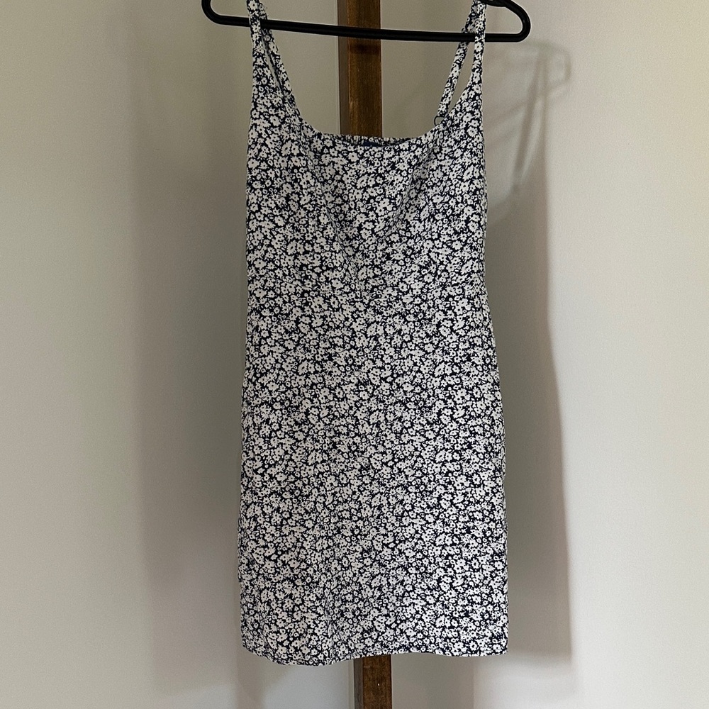 Floral Blue and White Mini Dress